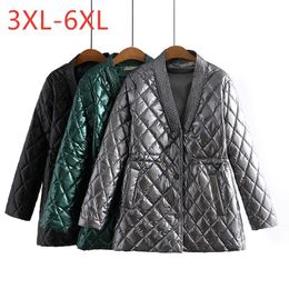 Women s Plus Size Outerwear Coats Ladies Autumn Winter Wadded Jacket For Women Large Long Sleeve Loose Thick Button Padded Coat 3XL 4XL 5XL 6XL 220922L