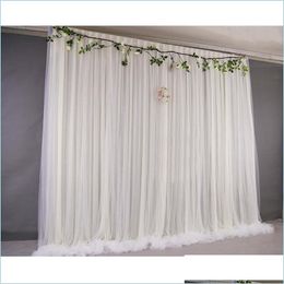 Party Decoration Ice Silk Wedding Backdrops Drape Gauze 2X2M Curtain Background White Cloth Net Po Booth Panelsparty Drop D Bdesports Dhfui