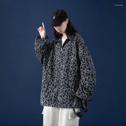 Giacche da uomo Giacca da uomo Autunno Uomo e donna Cappotto leopardato Stilista di moda Velluto a coste Abiti larghi unisex