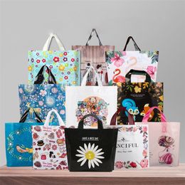 Gift Wrap 20PCS Pattern Plastic Bags For Business Packaging Gift Printed Jewellery Shopping Bags For Boutique Shopping Candy Sweets Party 220922