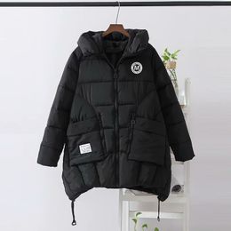 Women s Plus Size Outerwear Coats Winter Padded Jacket For Women 5XL Long Sleeve Mid Length Thick Cotton Interlayer Large High Quality Casual Coat 220922