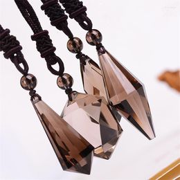 Pendant Necklaces Natural Stones Smoky Quartz Pendants Rope Necklace Brown Crystal Citrine Gemstone Energy Gift For Point Star