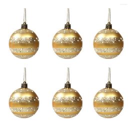 Party Decoration Christmas Ornaments Balls Home Office School Craft 6PC 6cm Painted Ssorted Colour Year 2022 Gift Plastic DIY