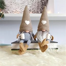 Coffee Bar Decor Gnome Tiered Tray Decorations Handmade Swedish Tomte Ornaments Plush Doll XBJK2209