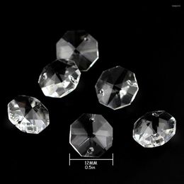 Party Decoration 12mm 50/100/1000/2000pcs Crystal K9 Octagon Clear Beads In 2 Holes/1 Hole Glass Loose For Strands