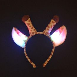 Party Decoration Led Giraffe Animal Ears Flashing Headband Light Headwear Festival Cosplay Costume Kids Adt Birthd Nerdsropebags500Mg Dhrti