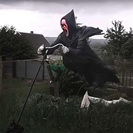 Dog Apparel Halloween Decoration Garden Ghostface Scarecrow Outside Hanging Scary Scream Ghost for Yard Decor 220921