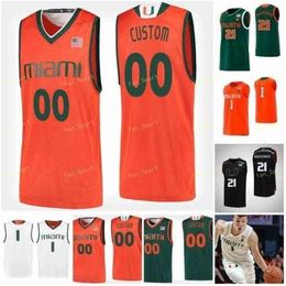 Sj NCAA College Miami Hurricanes Basketball Jersey 23 Kameron McGusty 4 Lonnie Walker IV 20 Dewan Hernandez Custom Stitched