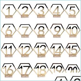 Party Decoration 1-20 Numbers Wedding Table Number Acrylic Mirror Placeholders Stands Cards Plate Decors For Birthday Drop Del Mxhome Dhzaf