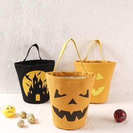 Storage Bags 10PCS Portable Halloween Candy Bucket Pure Cotton Bag Cartoon Canvas Holiday Gift Party Decoration