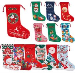 Christmas Decorations socks Children's Xmas gift bag Cartoon Christmas-stocking Printed Christmas-socks DE781