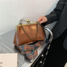 Evening Bags Trendy Brand Designer Retro Clip Handbags And Purse Women Shoulder Crossbody 2022 Vegan Leather Ladies Messenger