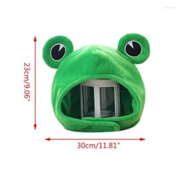 Party Supplies Novelty Funny Big Frog Eyes Cute Cartoon Plush Hat Toy Green Full Headgear Cosplay Costume Dress Up Po Prop