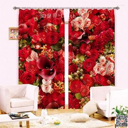 Curtain CustomizedFlower Luxury 3D Blackout Window Drapes For Living Room Bed El Wall Tapestry Cortinas