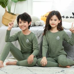 Pyjamas Children Autumn Clothing Set For Boys Girls Tops Pants Sleepwear Thermal Underwear Cartoon Totoro Cotton Kids Pyjamas 220922
