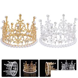 Party Decoration 2Pcs Tiara Cake Decors Ornaments Birthday Crown Decorationsparty Drop Delivery 2021 Home Garden Festive Par Yydhhome Dhcxb