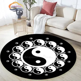 fire flower NZ - Carpets Divination Rug Yin-yang Pattern Series Round Carpet- Flower Sun And Moon Ice Fire Taiji-Bagua Carpet