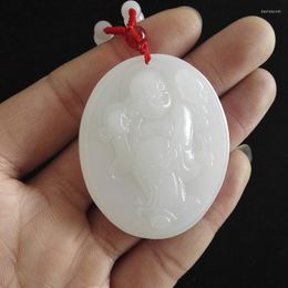 Pendant Necklaces Natural Stone Afghanistan White Buddha Maitreya Smiling Belly For Women Men Pendants Fashion Jewellery