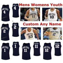 Sj NCAA College Penn State Nittany Lions Basketball Jersey 35 Trent Buttrick 4 Curtis Sj nes 4 Daniil Kasatkin 5 Jamari Wheeler Custom Stitched