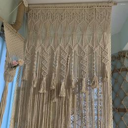 Curtain Handmade Cotton Rope Woven Tapestry Curtains Bohemian Style Kitchen Bay Door Living Room Bedroom Ready Made