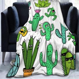 Blankets Cartoon Creative Cactus Blanket Soft Flannel Plush Throw For Beds Sofa Bedding Nap Cover Home Decoration Kids Gift