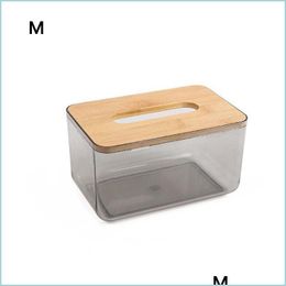 Tissue Boxes Napkins Bamboo Wooden Er Plastic Box Paper Holder Dispenser Storage Case Home 425D Drop Delivery 2021 Garden Bdesports Dhtb6