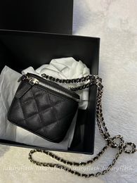 Donne Borse Crossbody Borse per spalle Designer Luxury Mini Box portatile Borsa Costice Brse di rossetto di pelle di pelle nera Ladies Fashi