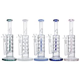 Fab Egg Hookahs 11 Inch Inline Perc Percolator Glass Bongs Straight Tube Oil Dab Rigs 14mm Joint With Bowl Water Pipes