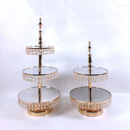 Bakeware Tools 2-3 Tier Gold Silver Metal Cake Stand Round Wedding Birthday Party Dessert Cupcake Pedestal Display Plate Home Decor