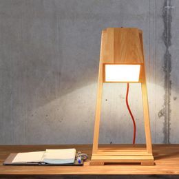 Table Lamps Creative Wooden Desk Lamp Lights. Bedside Aisle Lighting Art Decoration Study Reading Lamp. E27 LED Bulb As Gift