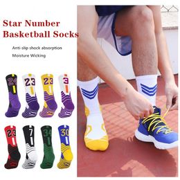 USA Professional Elite Basketball Socks Soccer Hiking Ski Outdoor Sports Thick Calf High Crew Sock for Adult Children