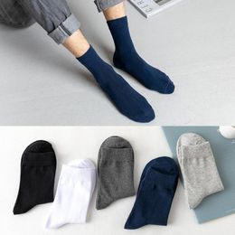 Men's Socks Men's 3 Pairs/Men's Breathable Soft Cotton For Male Classic Business Black White Solid Colour Versatile Daily
