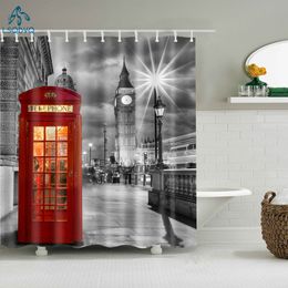 Shower Curtains Vintage Style Wooden House Door Mandala Geometric Bathroom Waterproof Polyester with Hooks 220922