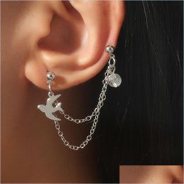 Ear Cuff Fashion Jewellery Ears Clip Swallow Chain Ear Cuff One-Piece Stud Earrings Drop Delivery 2021 Dhseller2010 Dh7Hg