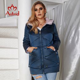 Women s Plus Size Outerwear Coats Astrid winter jacket women ontrast Colour Waterproof fabric with cap thick cotton clothing warm parka M 2090 220922