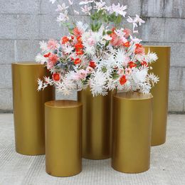 Party Decoration Metal Pedestal Wedding Pillars Columns Cylinder Ceremany Round Backdrop Stand Iron Cake Flower Table