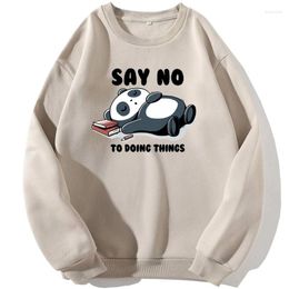 Men's Hoodies Say NO To Doing Things Panda Sleep Funny Streetwear Sweatshirt Men Pullovers Hoodie Jumper Crewneck Street Long Sleeve