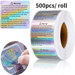 Gift Wrap 500Pcs Laser Wax Melt Warning Labels Candle Stickers Holographic Jar Container Safety Sticker