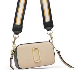 Evening Bags New m Camera Bag j Designer Cross Body Pattern Contrast Color Wide Shoulder Belt Women s Messenger Small Square Bags Fashion 220922