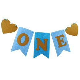 Party Decoration Birthday Letter Printing Flags Non-Woven Fabric Garland Banner Baby One Years Old Shower Decor Drop Deli Packing2010 Dh8Df