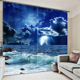 Curtain Customized Seascape Luxury 3D Blackout Window Drapes For Living Room Bed El Wall Tapestry Cortinas