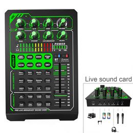 E1 Sound Card Live Mixer Sound Card Sound Effect Processor Microphone Accessories Live Audio Equipment for PC SmartPhone Live