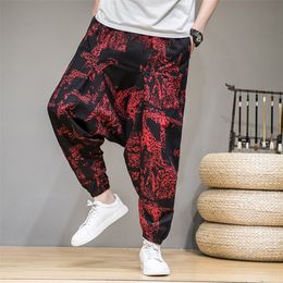 Men's Pants Summer Autumn Bloomers Male Casual Printed Loose Cotton Harem Big Crotch Hip Hop Baggy 220922