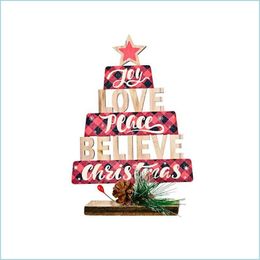 Party Decoration Christmas Wooden Hollow Out Printed Decorative Tree Cake Ornaments Drop Delivery 2021 Home Garden Festive P Yydhhome Dhb0V