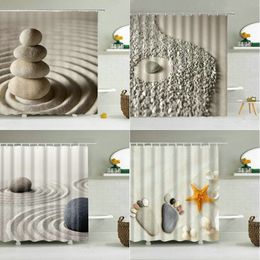 Shower Curtains Desert Stone Curtain Creative Modeling Pattern Bathroom Waterproof Polyester Fabric Bath Screen Home Decoration 220922