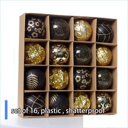 Party Decoration Hand-Painted 16 Lattice Ball Christmas Decorations Tree Material Bag Pendant Accessories Props Drop Deli Packing2010 Dhmmi