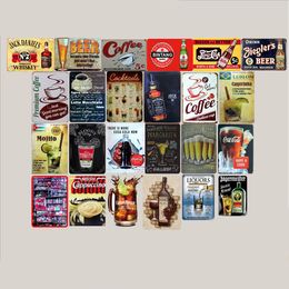 Metal Painting American retro 20x30cm tin painting decorations industrial style bar KTV home creative personality wall decoration pendant