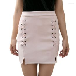 Skirts Womens Skirt Sexy Micro Lace-Up Size Plus 2022 Mini Pencil Club Tight Short Bodycon High Waist Party Strap A-Line