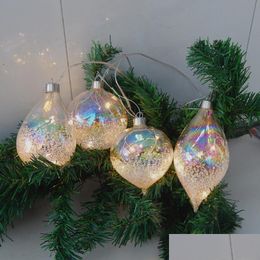 Party Decoration 4Pcs/Pack Small Size Lighting Series Glass Pendant Christmas Day Hanging Ball Onion Drop Cone Hanger Delivery Mxhome Dh9J2