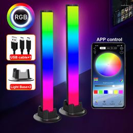 Night Lights LED Lamp Sound Control Light RGB Music Rhythm Pickup App Colourful Ambient Bar Decor